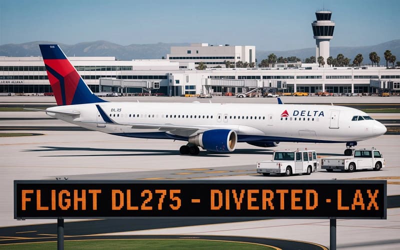 delta flight dl275 diverted lax